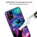 For Xiaomi Redmi 10 Tempered Glass + TPU Border Protective Case(Cat and Butterfly)