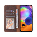 For Samsung Galaxy A31 Simple Suction Closure Horizontal Flip Leather Case with Holder & Card Slot & Wallet(Brown)