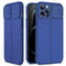 Litchi Texture Sliding Camshield TPU Protective Case For iPhone 13 Pro Max(Blue)