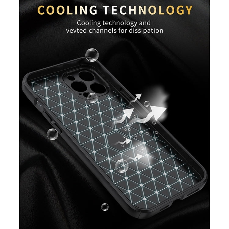 Litchi Texture Sliding Camshield TPU Protective Case For iPhone 13 Pro Max(Dark Green)