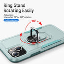 Ring Kickstand Heavy Duty Shockproof Phone Case For iPhone 13(Green)