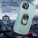 Ring Kickstand Heavy Duty Shockproof Phone Case For iPhone 13(Green)