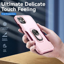 Ring Kickstand Heavy Duty Shockproof Phone Case For iPhone 11(Pink)