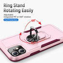 Ring Kickstand Heavy Duty Shockproof Phone Case For iPhone 11(Pink)