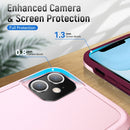 Ring Kickstand Heavy Duty Shockproof Phone Case For iPhone 11(Pink)