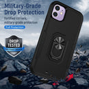 Ring Kickstand Heavy Duty Shockproof Phone Case For iPhone 11(Black)
