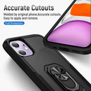 Ring Kickstand Heavy Duty Shockproof Phone Case For iPhone 11(Black)