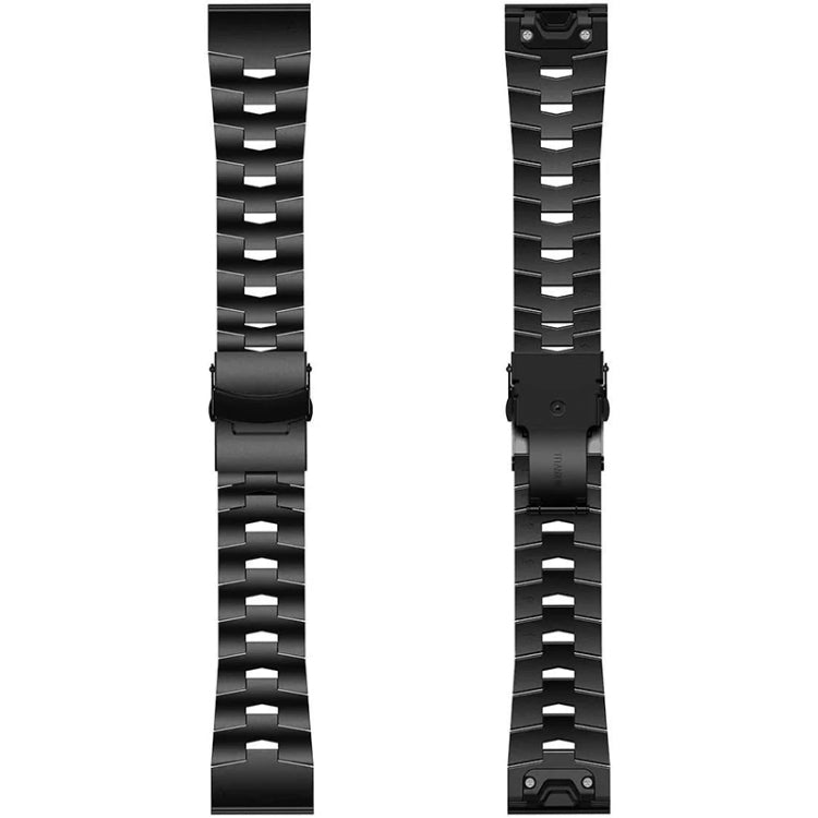 For Garmin Fenix 6X 26mm Titanium Alloy Quick Release Watch Band(Black)
