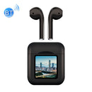 NR-550 LCD Touch Bluetooth Earphone with Charging Box, Support Picture Replacement & Wearing Status Detection & Siri(Black)