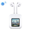 NR-550 LCD Touch Bluetooth Earphone with Charging Box, Support Picture Replacement & Wearing Status Detection & Siri(White)