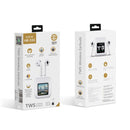 NR-550 LCD Touch Bluetooth Earphone with Charging Box, Support Picture Replacement & Wearing Status Detection & Siri(White)