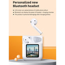 NR-550 LCD Touch Bluetooth Earphone with Charging Box, Support Picture Replacement & Wearing Status Detection & Siri(White)