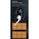 NR-550 LCD Touch Bluetooth Earphone with Charging Box, Support Picture Replacement & Wearing Status Detection & Siri(White)