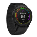 For Garmin Fenix 6 22mm Knitted Nylon Loop Watch Band(Black)