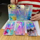 Laser Marble Pattern Clear TPU Shockproof Protective Case For iPhone 13 Pro Max(Gray)