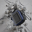 Wireless Earphones Shockproof TPU + PC Protective Case with Carabiner For AirPods 1 / 2(Red+Black)