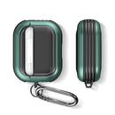 Wireless Earphones Shockproof TPU + PC Protective Case with Carabiner For AirPods Pro(Black+Brown)