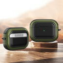 Wireless Earphones Shockproof TPU + PC Protective Case with Carabiner For AirPods Pro(Black+Army Green)