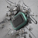 Wireless Earphones Shockproof TPU + PC Protective Case with Carabiner For AirPods Pro(Black+Army Green)