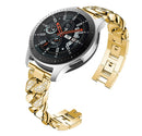 For Garmin Vivoactive 4 / Venu 2 22mm Row Diamonds Denim Chain Watch Band(Gold)