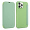 Skin Feel Horizontal Flip PU Leather Case with Holder & Card Slot For iPhone 13 Pro(Tea Green)