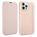 Skin Feel Horizontal Flip PU Leather Case with Holder & Card Slot For iPhone 13 Pro(Pink)