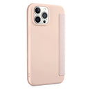 Skin Feel Horizontal Flip PU Leather Case with Holder & Card Slot For iPhone 13 Pro(Pink)