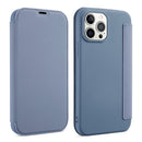 Skin Feel Horizontal Flip PU Leather Case with Holder & Card Slot For iPhone 13 Pro(Lavender Grey)