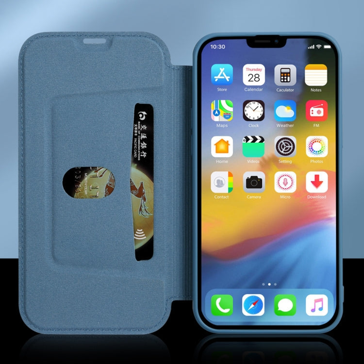 Skin Feel Horizontal Flip PU Leather Case with Holder & Card Slot For iPhone 13 Pro(Yellow)