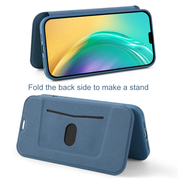 Skin Feel Horizontal Flip PU Leather Case with Holder & Card Slot For iPhone 13 Pro(Tea Green)