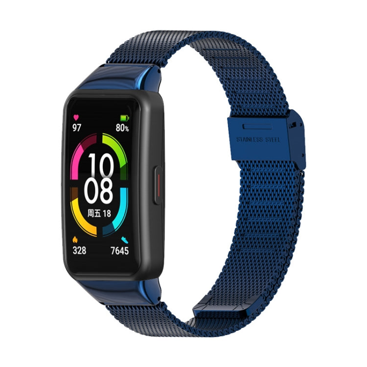 For Huawei Band 6 / Honor Band 6 MIJOBS Milan Stainless Steel Watch Band(Blue)
