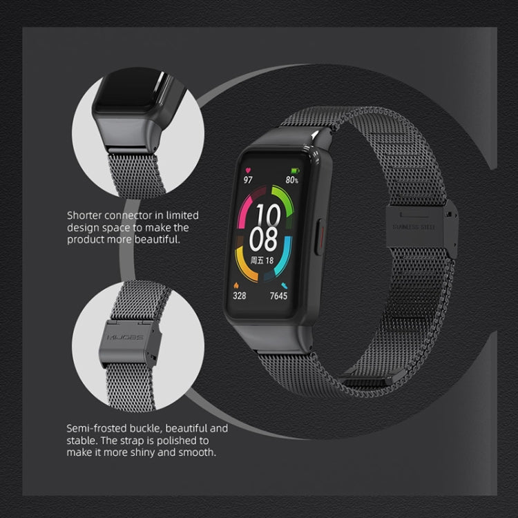 For Huawei Band 6 / Honor Band 6 MIJOBS Milan Stainless Steel Watch Band(Rose Gold)