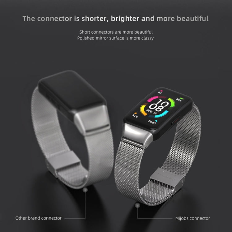 For Huawei Band 6 / Honor Band 6 MIJOBS Milan Stainless Steel Watch Band(Rose Gold)