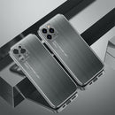 Cool Sharp Series Aluminum Plate Brushed Lens All-inclusive Protective Case For iPhone 11 Pro Max(Space Gray)
