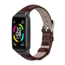 For Huawei Band 6 / Honor Band 6 MIJOBS Cowhide Leather Watch Band(Bamboo Joint Coffee Black)