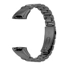For Huawei Band 6 / Honor Band 6 MIJOBS Three Strains Stainless Steel Metal Buckle Watch Band(Black)