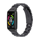 For Huawei Band 6 / Honor Band 6 MIJOBS Three Strains Stainless Steel Metal Buckle Watch Band(Black)