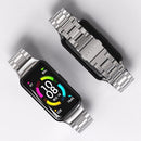 For Huawei Band 6 / Honor Band 6 MIJOBS Three Strains Stainless Steel Metal Buckle Watch Band(Black)