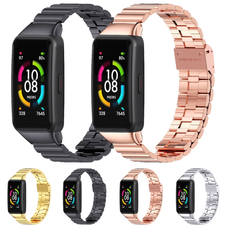 For Huawei Band 6 / Honor Band 6 MIJOBS Bamboo Joint Stainless Steel Metal Buckle Watch Band(Silver)