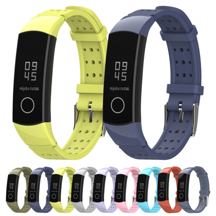 For Honor Band 4 / 5 MIJOBS Breathable Silicone Watch Band with Hole(Pink)