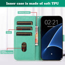 For Samsung Galaxy A30s EU Version Embossed Big Small Concentric Squares Pattern Horizontal Flip Leather Case with Card Slot & Holder & Wallet(Green)