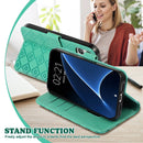 For Samsung Galaxy A30s EU Version Embossed Big Small Concentric Squares Pattern Horizontal Flip Leather Case with Card Slot & Holder & Wallet(Green)