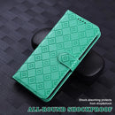 For Samsung Galaxy A30s EU Version Embossed Big Small Concentric Squares Pattern Horizontal Flip Leather Case with Card Slot & Holder & Wallet(Green)