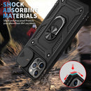 Sliding Camera Cover Design TPU + PC Protective Case with 360 Degree Rotating Holder & Card Slot For iPhone 12 / 12 Pro(Black+Black)