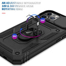 Sliding Camera Cover Design TPU + PC Protective Case with 360 Degree Rotating Holder & Card Slot For iPhone 12 / 12 Pro(Black+Black)