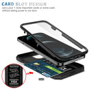 Sliding Camera Cover Design TPU + PC Protective Case with 360 Degree Rotating Holder & Card Slot For iPhone 12 / 12 Pro(Black+Black)