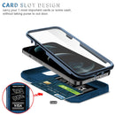 Sliding Camera Cover Design TPU + PC Protective Case with 360 Degree Rotating Holder & Card Slot For iPhone 12 Pro Max(Blue+Blue)