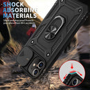 Sliding Camera Cover Design TPU + PC Protective Case with 360 Degree Rotating Holder & Card Slot For iPhone 11(Black+Black)