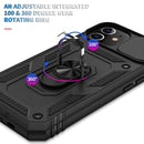 Sliding Camera Cover Design TPU + PC Protective Case with 360 Degree Rotating Holder & Card Slot For iPhone 11(Black+Black)