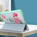 For iPad 10.2 2021 / 2020 / 2019 Painted Pattern Shockproof Horizontal Flip TPU + PU Leather Case with 3-folding Holder & Pen Slot(GWL10045 Flower)